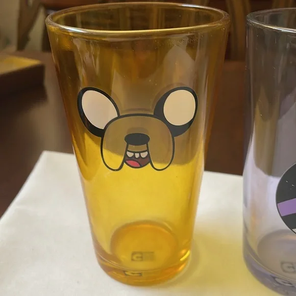 Cartoon Network Adventure time character faces Glassware set of 4 pint glasses - Picture 2 of 9